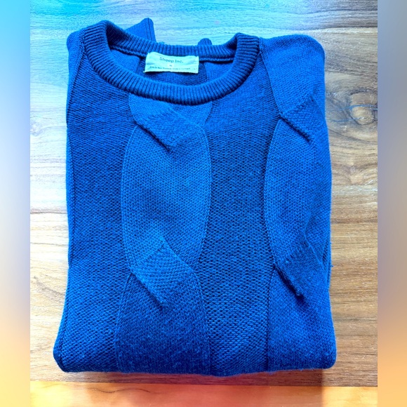 Sheep Inc. Men’s Cable Crewneck Sweater - 100% Merino Wool - Picture 1 of 6